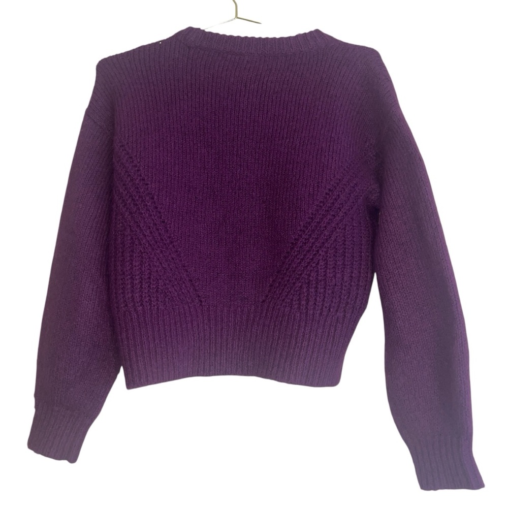 Madewell Women’s Purple Wool-Blend Wedge Sweater Sz XS - Picture 9 of 13